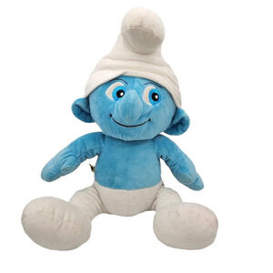 Clumsy Smurf Collectible Build a Bear 2011 Soft Plush Stuffed Animal Blue White